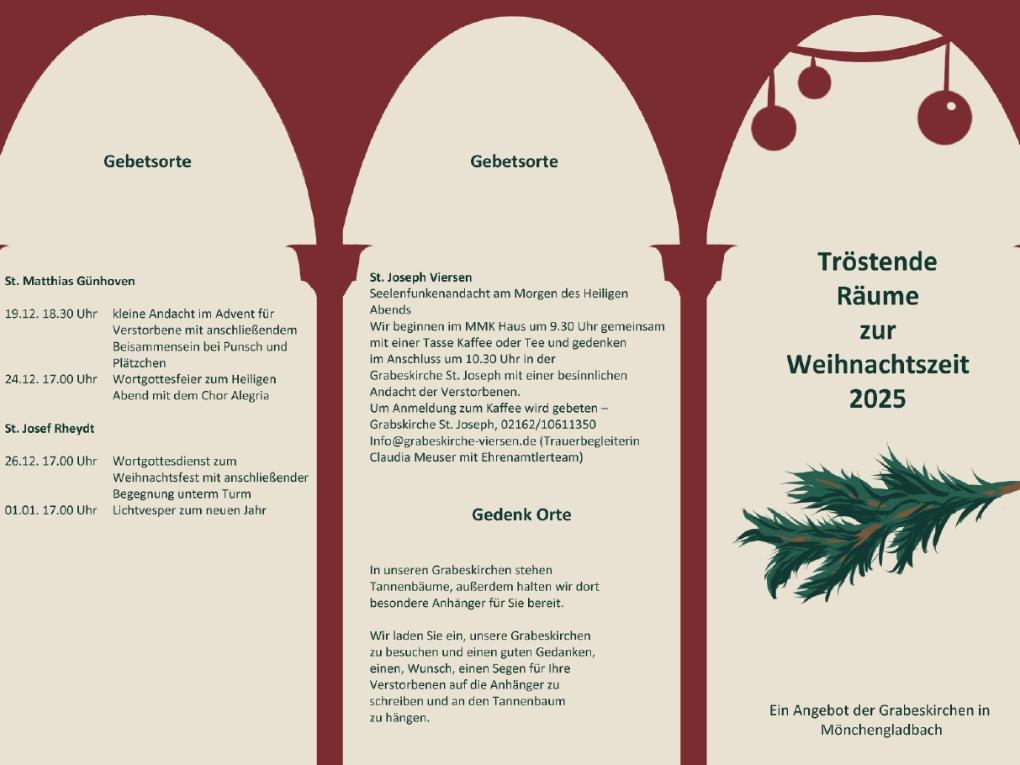 Angebot der Grabeskirchen zur Weihnachtszeit 1