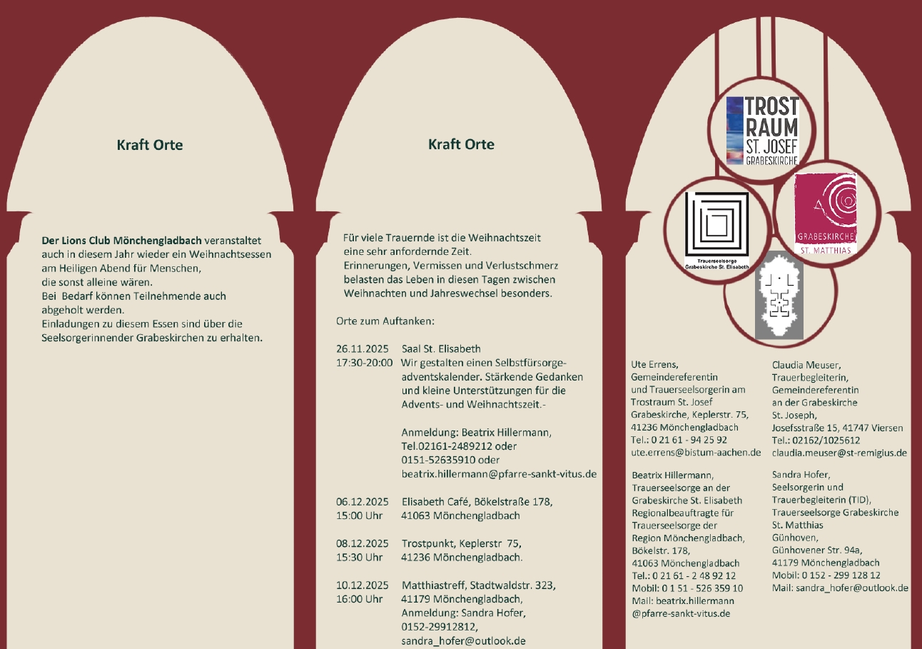 Angebot der Grabeskirchen zur Weihnachtszeit 2